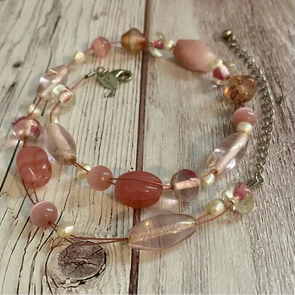 Lia Sophia Jewelry Lia Sophia Pink Beaded Y2k Necklace Poshmark